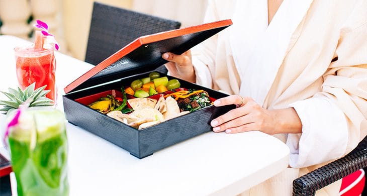 A healthy bento box from Acqualina Spa