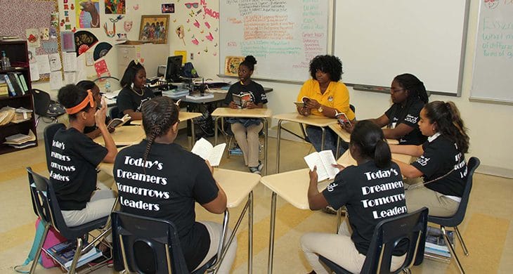I Have a Dream Miami Dreamers sit in a classroom in Miami, Florida