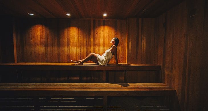 A woman relaxes at the Acqualina Spa