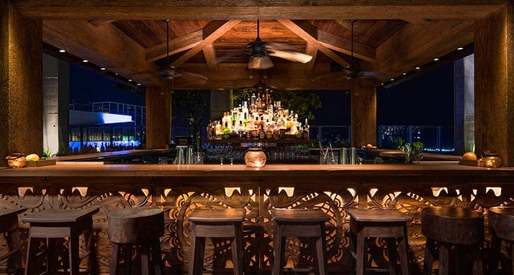 The bar front at Sugar in Miami, Florida