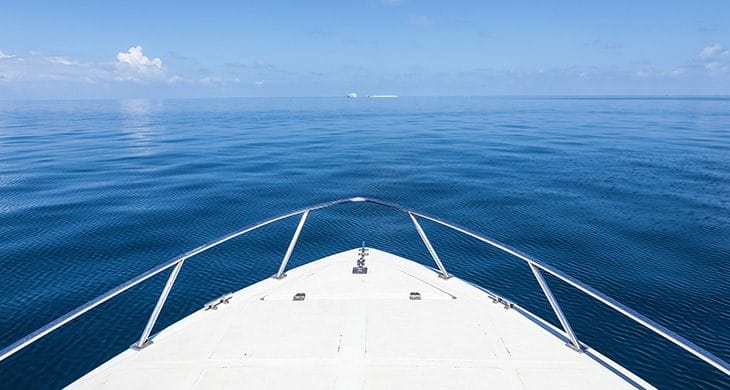 Image of the Front of a Yacht at Sea 