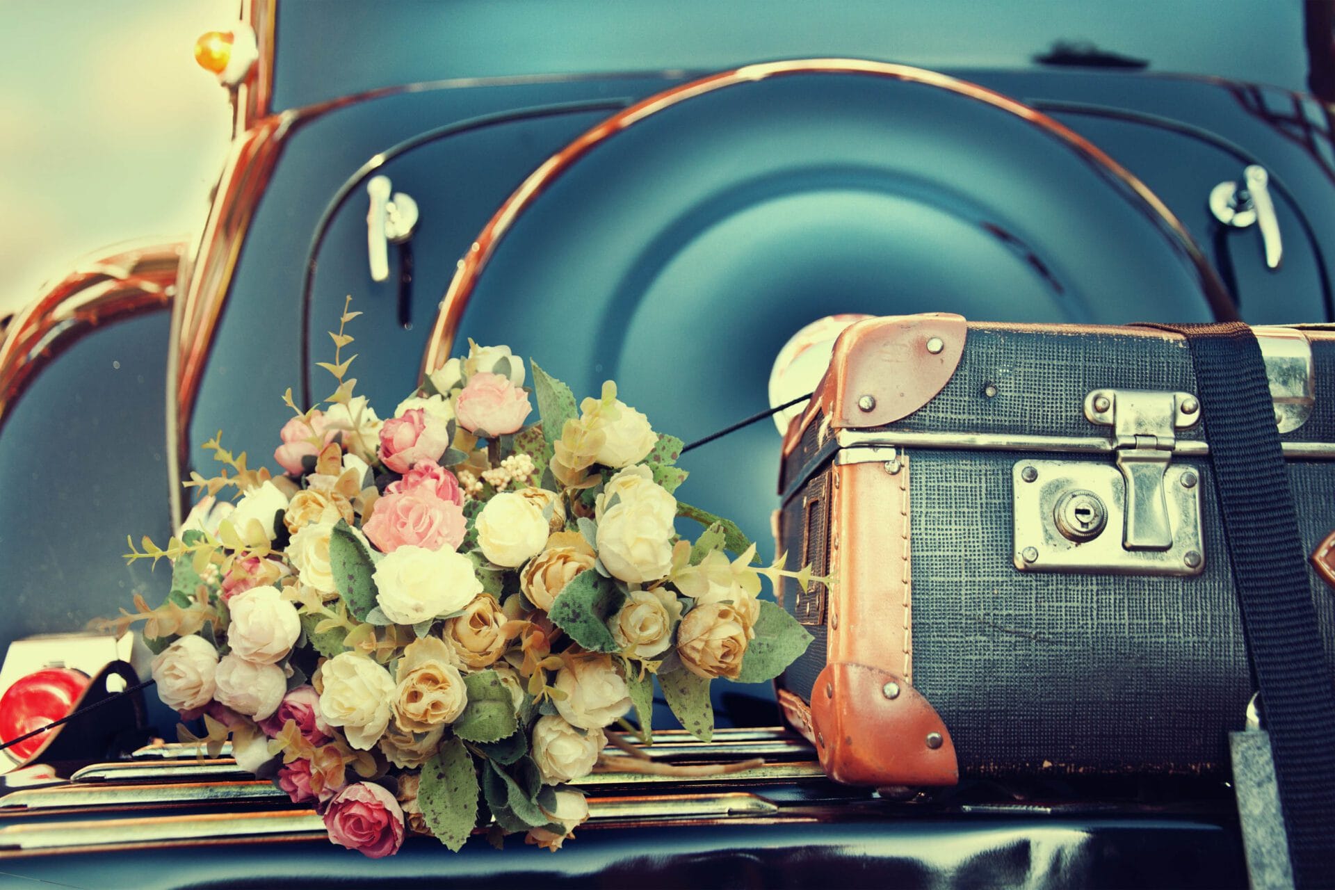 just married car