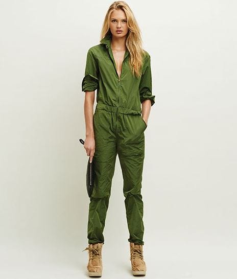 Tomas Maier Light Parachute Khaki Jumpsuit
