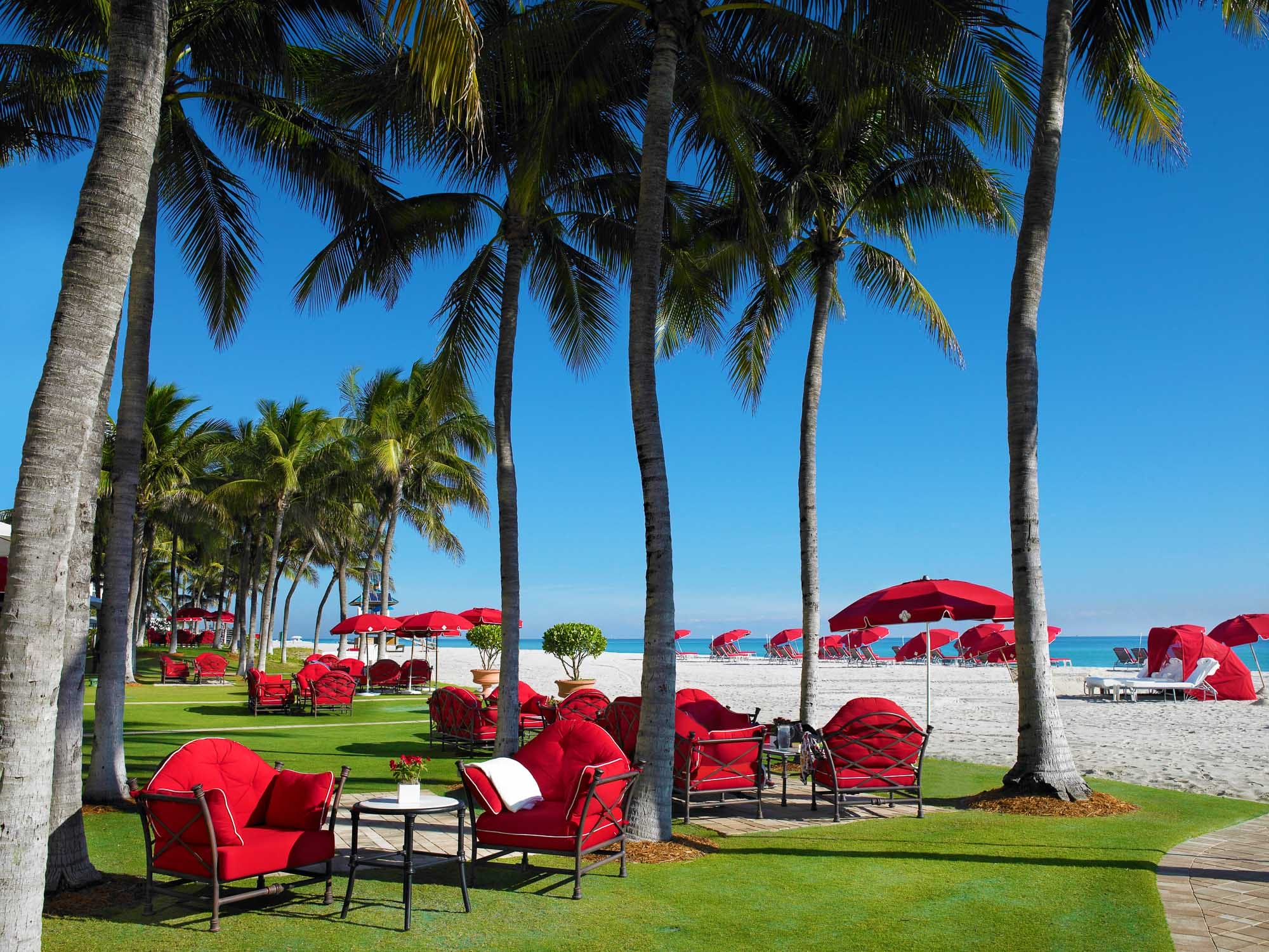 Acqualina's Front Lawn Area and Beach