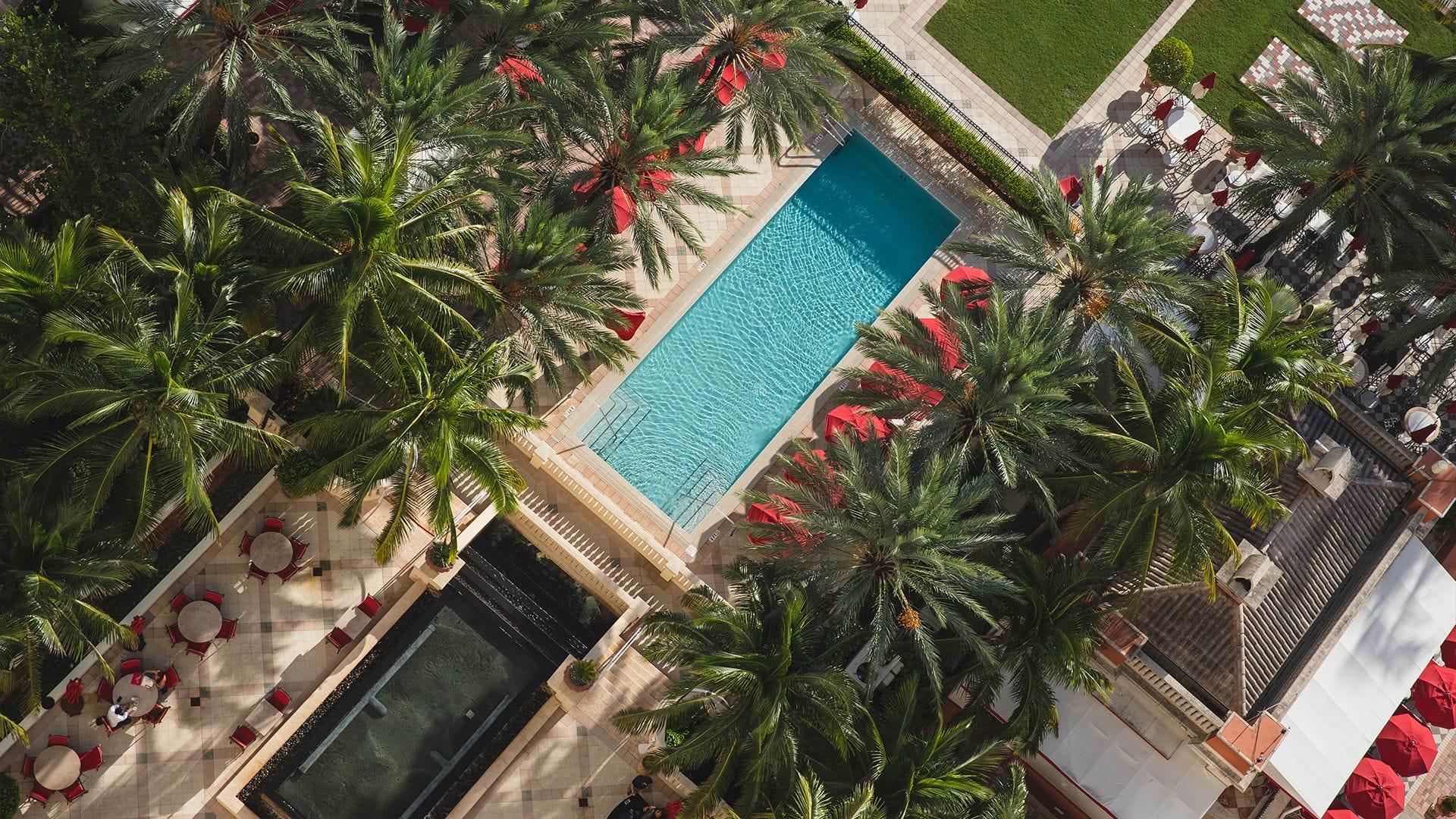 Aerial view of Acqualina Resort highlighting sustainable hospitality initiatives