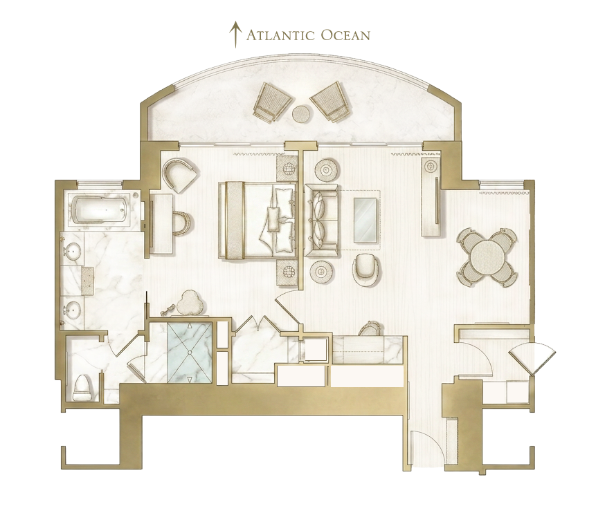 Classic One Bedroom Suite Floorplan