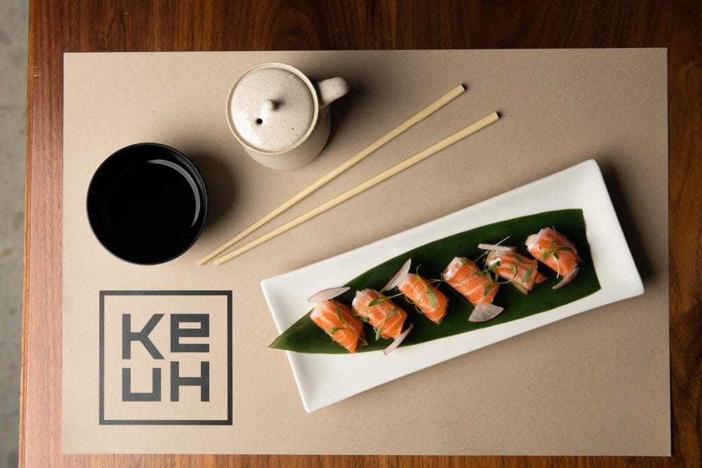 Ke-uh's Salmon Truffle Pear Izakaya dish