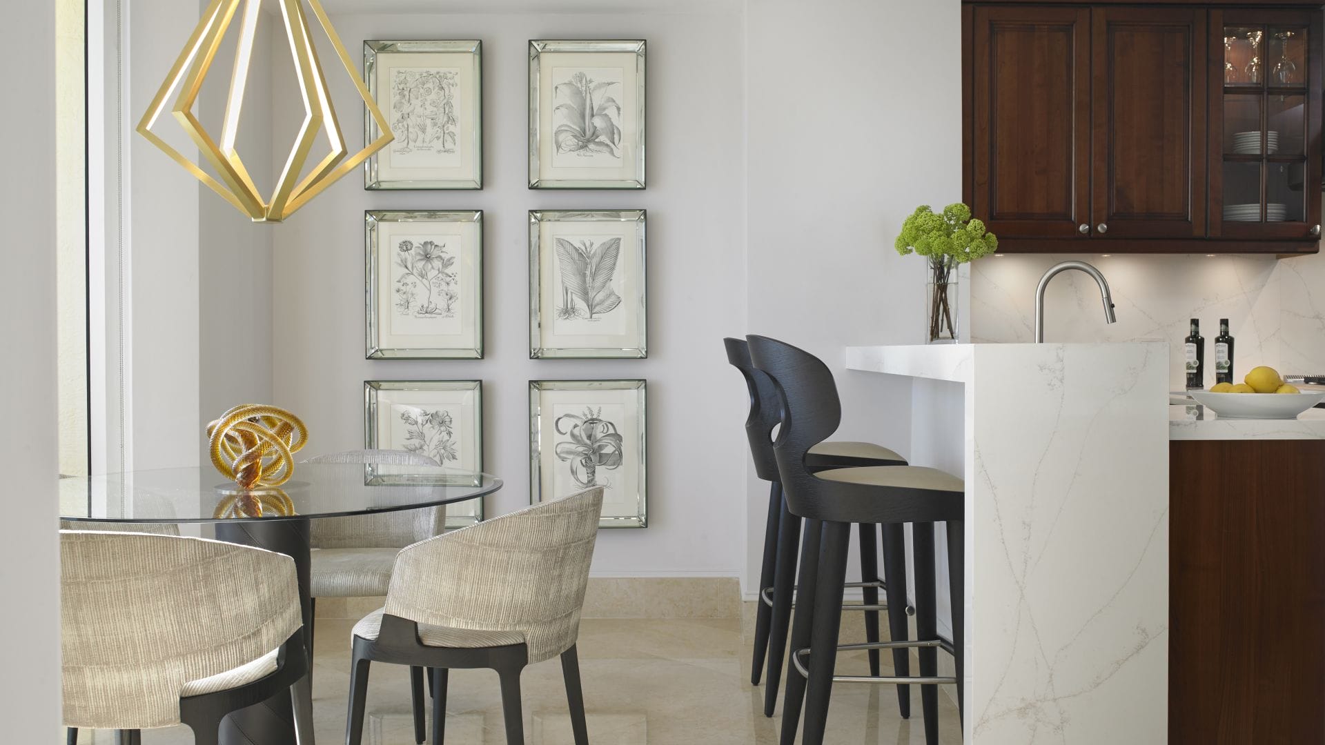 Luxury suite dining and kitchen area at Acqualina Resort