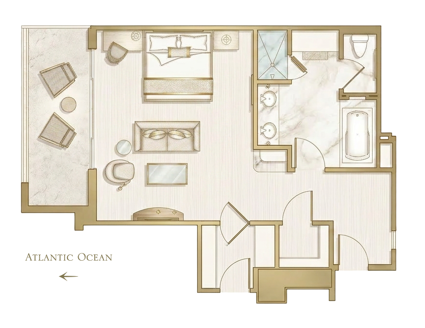 Oceanfront Room Floorplan